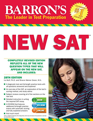 9781438075723: Barron's New SAT , 28th Edition [With CDROM] (Barron's Sat (Book & CD-Rom)): Most Up To Date Review And Practise Tests Currently Available
