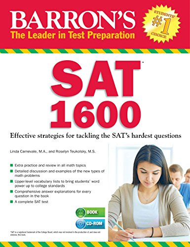 Beispielbild fr Barron's SAT 1600 : Effect Stargies for Tackling the SAT's Hardest Questions zum Verkauf von Better World Books