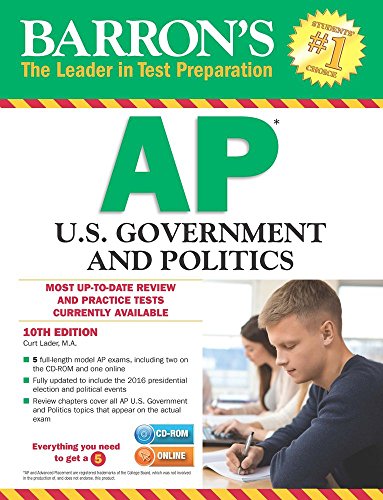 Beispielbild fr Barron's AP U.S. Government and Politics with CD-ROM, 10th Edition zum Verkauf von Wonder Book