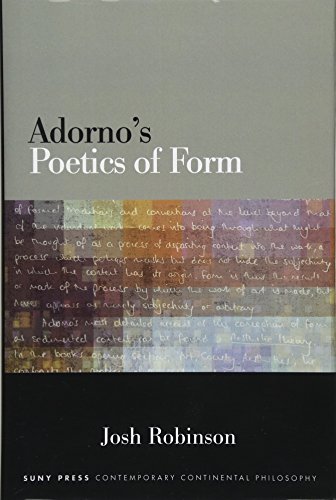 Stock image for Adorno's Poetics of Form (SUNY series in Contemporary Continental Philosophy) for sale by Books From California