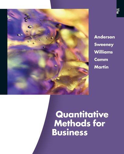 Bundle: Quantitative Methods for Business (with Printed Acess Card and Crystal Ball Pro Printed Access Card), 11th + WebTutorâ„¢ ToolBox on Blackboard Printed Access Card (9781439031421) by Anderson, David R.; Sweeney, Dennis J.; Williams, Thomas A.; Camm, Jeffrey D.; Martin, R. Kipp