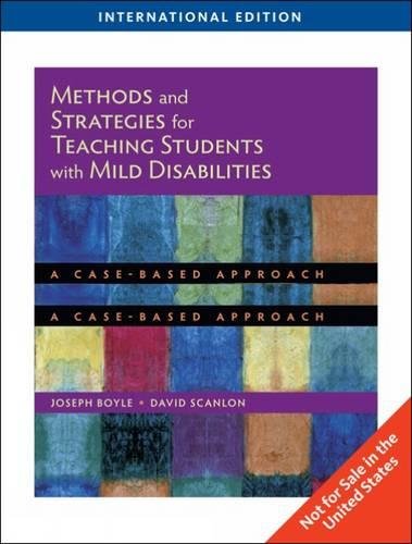Beispielbild fr Methods And Strategies For Teaching Students With Mild Disabilities, International Edition, 1St Edition zum Verkauf von SMASS Sellers
