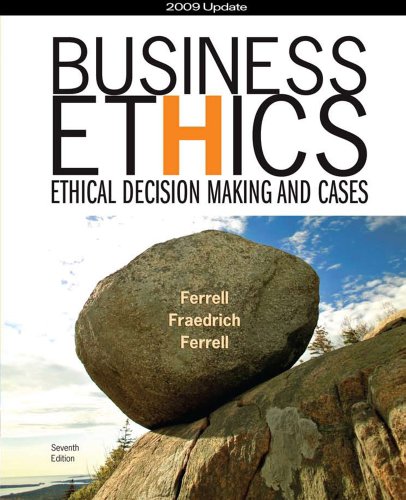 Beispielbild fr Business Ethics 2009 Update: Ethical Decision Making and Cases zum Verkauf von Hawking Books