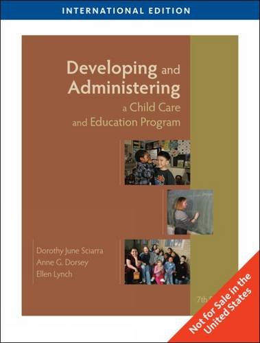 9781439046654: Developing and Administering a Child Care and Education Program