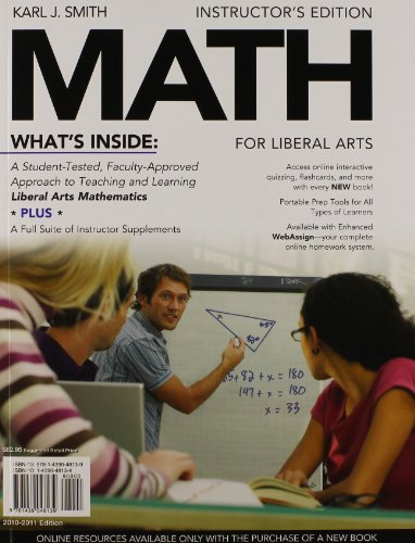 Stock image for Math for Liberal Arts (Instructor's Edition) for sale by Better World Books
