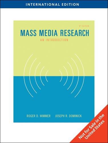 Mass Media Research: An Introduction (9781439048368) by WIMMER/DOMINICK