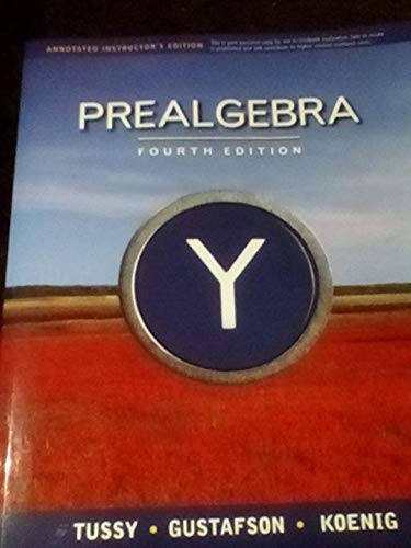 Stock image for PREALGEBRA: Annotated Instructor's Edition for sale by ThriftBooks-Dallas