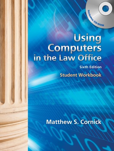 Imagen de archivo de Workbook for Cornick's Using Computers in the Law Office, 6th a la venta por SecondSale