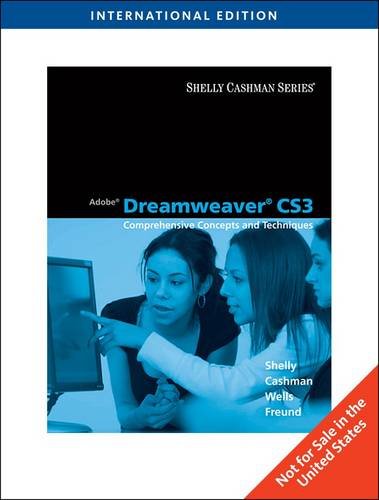 Stock image for ADOBE DREAMWEAVER CS3: COMPREHENSIVE CONCEPTS AND TECHNIQUES, INTERNATIONAL EDITION, 1ST EDITION for sale by Basi6 International