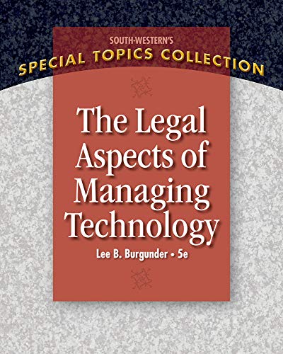 9781439079812: Legal Aspects of Managing Technology