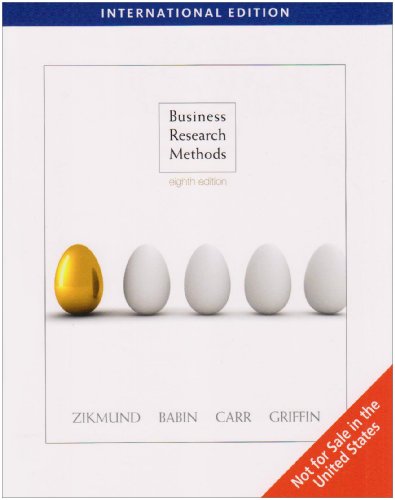 Imagen de archivo de Business Research Methods Ise a la venta por Better World Books Ltd