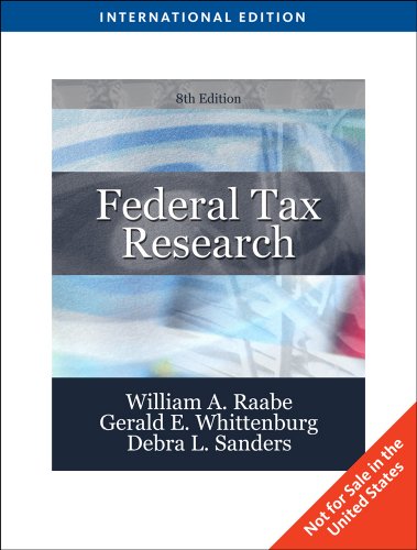 Stock image for Federal Tax Research, International Edition, 8Th Edition for sale by SMASS Sellers