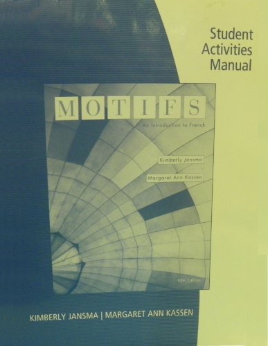 9781439081884: Student Activities Manual for Jansma/Kassen’s Motifs