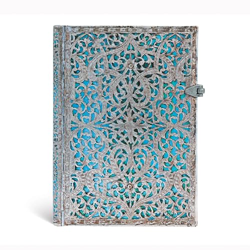 Stock image for Paperblanks Maya Blue Lined Midi Journal (Silver Filigree Collection) for sale by Lakeside Books