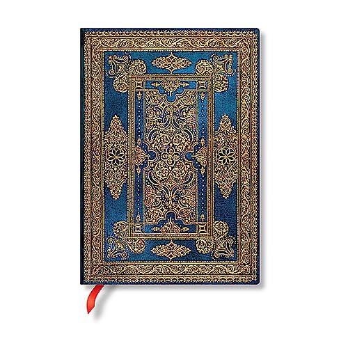 Paperblanks , Blue Luxe (Luxe Design) Midi Unlined Hardback Journal (Elastic Band Closure)