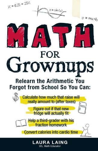 Beispielbild fr Math for Grownups: Re-Learn the Arithmetic You Forgot From School So You Can, Calculate how much that raise will really amount to (after taxes) Figure . homework Convert calories into cardio time zum Verkauf von SecondSale