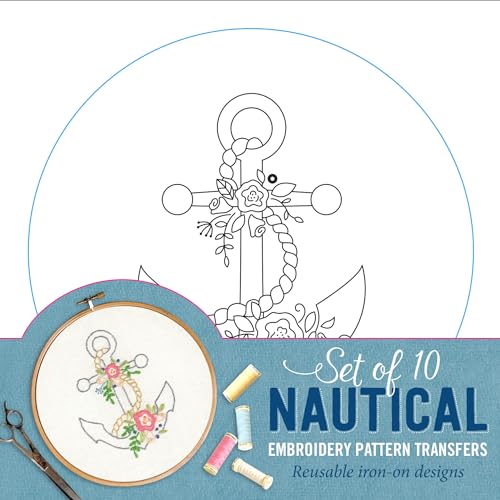 Nautical Embroidery Pattern Transfers (set of 10 hoop designs!) in 2023