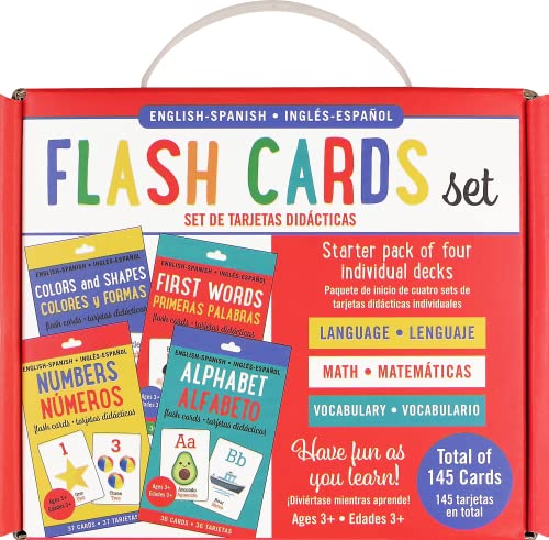 

Bilingual Flash Cards Value Pack - Spanish and English (Includes Alphabet, Colors & Shapes, First Words, and Numbers) (Set of 4)