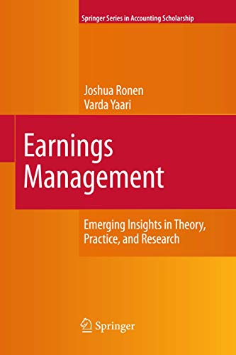 9781441938350: Earnings Management: Emerging Insights in Theory, Practice, and Research: 3 (Springer Series in Accounting Scholarship)