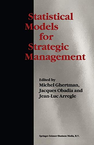 Beispielbild fr Statistical Models for Strategic Management zum Verkauf von Lucky's Textbooks