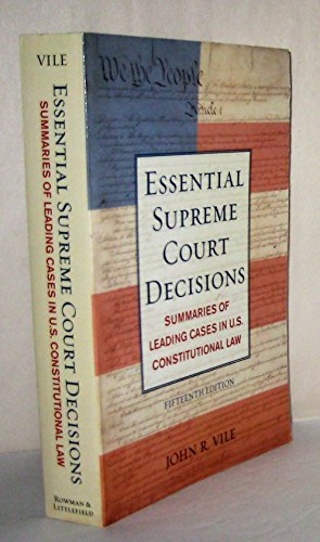 Beispielbild fr Essentials Supreme Court Decisions : Summaries of Leading Cases in U. S. Constitutional Law zum Verkauf von Better World Books