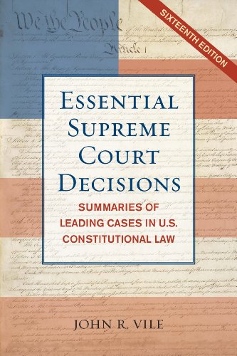 Beispielbild fr Essential Supreme Court Decisions : Summaries of Leading Cases in U. S. Constitutional Law zum Verkauf von Better World Books