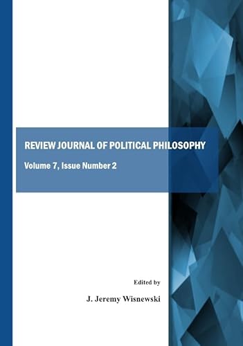 Stock image for Review Journal Of Political Philosophy: Volume 7, Issue Number 2 for sale by Basi6 International