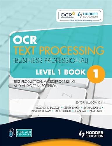 9781444107890: OCR Text Processing (Business Professional) Level 1 Book 1 Text Production, Word Processing and Audio Transcription