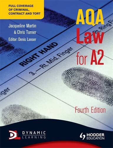 Imagen de archivo de AQA Law for A2, 4th Edition a la venta por AwesomeBooks