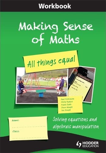 Imagen de archivo de Making Sense of Maths : Solving Equations and Algebraic Manipulation a la venta por Better World Books Ltd