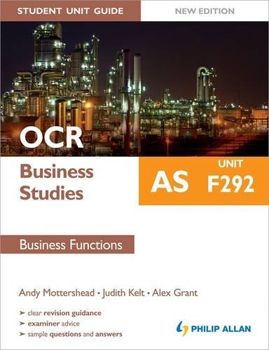 Imagen de archivo de OCR AS Business Studies Student Unit Guide New Edition: Unit F292 Business Functions a la venta por AwesomeBooks