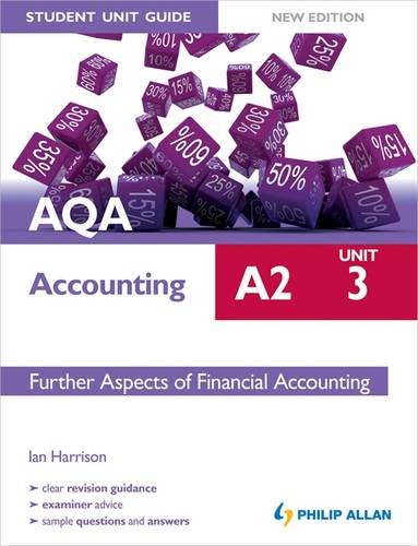 Beispielbild fr AQA A2 Accounting Student Unit Guide New Edition: Unit 3 Further Aspects of Financial Accounting zum Verkauf von WorldofBooks