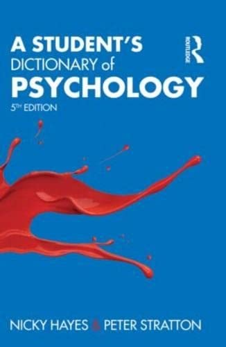 Imagen de archivo de A Student's Dictionary of Psychology a la venta por WorldofBooks