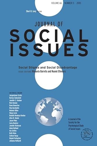 9781444339475: Social Stigma and Social Disadvantage (Journal of Social Issues)