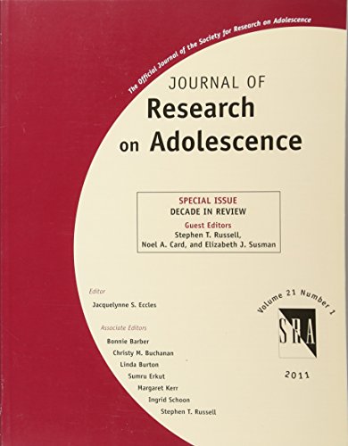 Stock image for Journal of Research on Adolescence: Decade in Review for sale by Book Deals