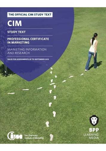 9781445391434: CIM - 3 Marketing Information and Research: Study Text