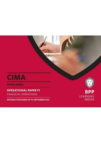 9781445394503: CIMA - Financial Operations: Passcards: Operational paper F1