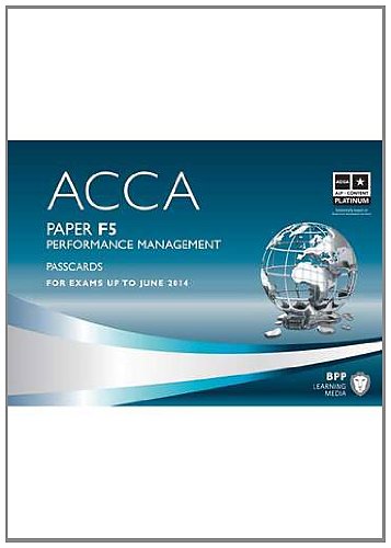 9781445396637: ACCA F5 Performance Management ACCA - F5 Performance Management: Paper F5 Paper F5 (ACCA - F5 Performance Management: Passcards)