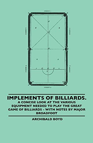 Stock image for Implements of Billiards. a Concise Look at the Various Equipment Needed to Play the Great Game of Billiards - With Notes by Major Broadfoot for sale by Lucky's Textbooks
