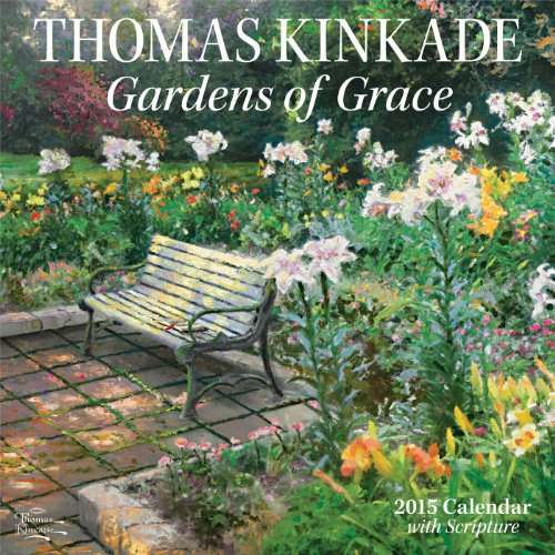 9781449453510: Thomas Kinkade Gardens of Grace with Scripture 2015 Wall Calendar