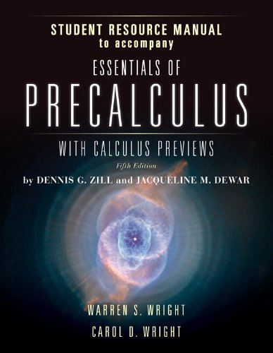 Beispielbild fr Student Resource Manual To Accompany Essentials Of Precalculus With Calculus Previews zum Verkauf von HPB-Ruby