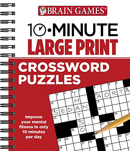 Stock image for Brain Games - 10 Minute: Large Print Crossword Puzzles for sale by R Bookmark