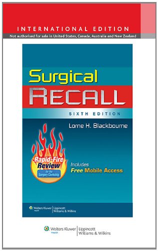 Stock image for Surgical Recall. Editor, Lorne H. Blackbourne for sale by PAPER CAVALIER UK