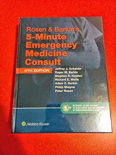 Imagen de archivo de Rosen & Barkin's 5-Minute Emergency Medicine Consult (5 Minute Consult) a la venta por HPB-Red