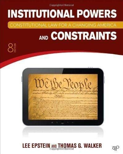 Stock image for Constitutional Law for a Changing America: Institutional Powers and Constraints for sale by HPB-Red