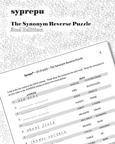 SyrepuÂ® (si re poo) The Synonym Reverse Puzzle: 750 Syrepu Puzzles (9781453823163) by Brennan, John