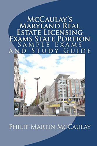 Imagen de archivo de McCaulay's Maryland Real Estate Licensing Exams State Portion Sample Exams and Study Guide a la venta por SecondSale