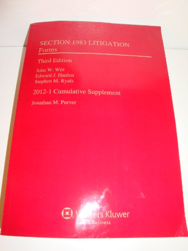 Beispielbild fr Section 1983 Litigation Forms, 3rd Edition (2012-1 Cumulative Supplement) zum Verkauf von dsmbooks