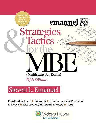 9781454809920: Strategies & Tactics for the Mbe: Multistate Bar Exam (Emanuel Bar Review)