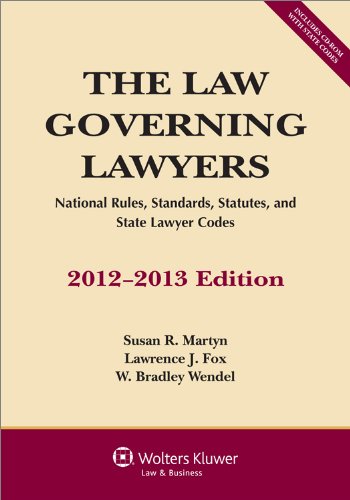 Beispielbild fr The Law Governing Lawyers : National Rules, Standards, Statutes, and State Lawyer Codes zum Verkauf von Better World Books